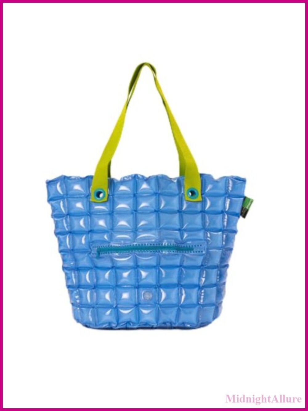 Inflatable Puffer Tote Bag Waterproof PVC Diamond Pattern XL Beach Handbag